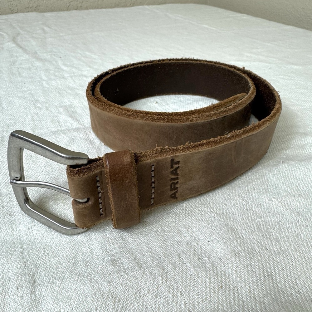 Ariat Mens Leather Belt Brown No Stitch Western Cowboy Work Size 40 Minimalist
